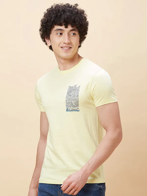 Being Human Men  T-Shirts-Light Lemon