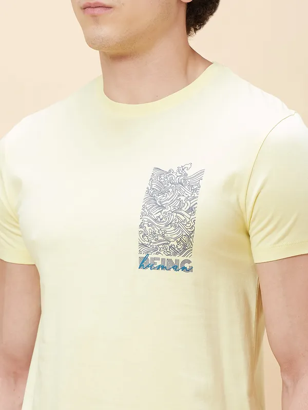Being Human Men  T-Shirts-Light Lemon