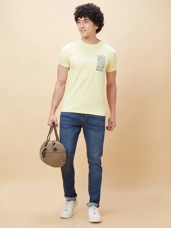 Being Human Men  T-Shirts-Light Lemon