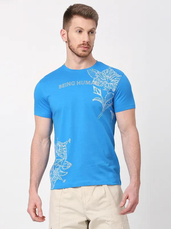 Being Human Men  T-Shirts-Blue