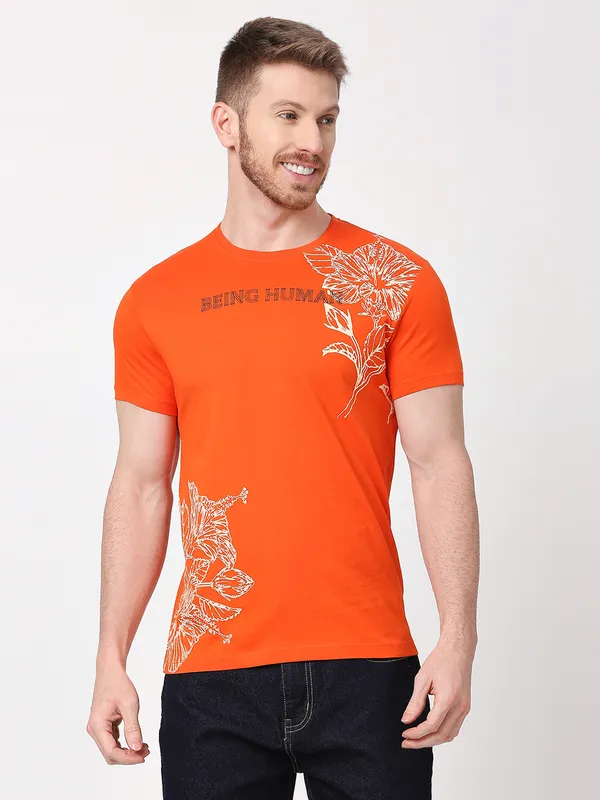 Being Human Clothing Men  T-Shirts-Orange