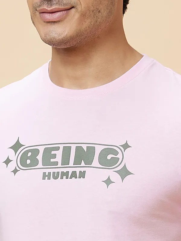 Being Human Men  T-Shirts-Light Pink