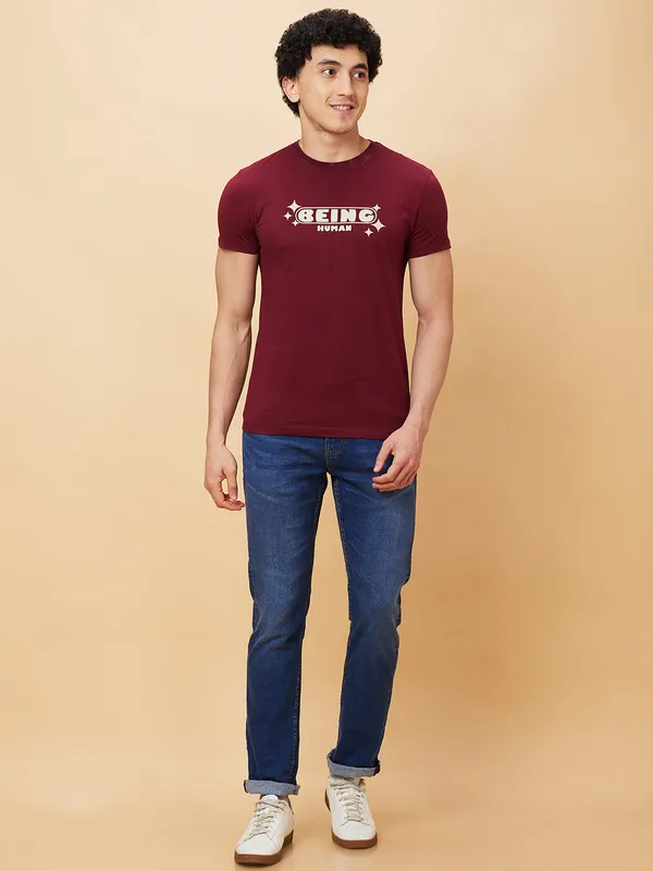 Being Human Men  T-Shirts-Wine