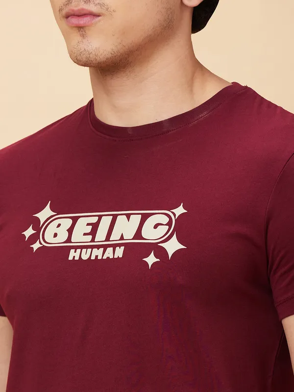 Being Human Men  T-Shirts-Wine
