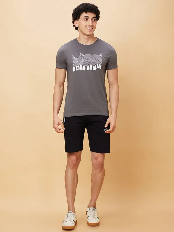 Being Human Men  T-Shirts-Gunmetal
