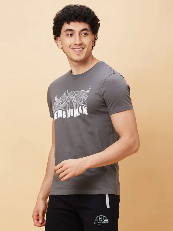 Being Human Men  T-Shirts-Gunmetal