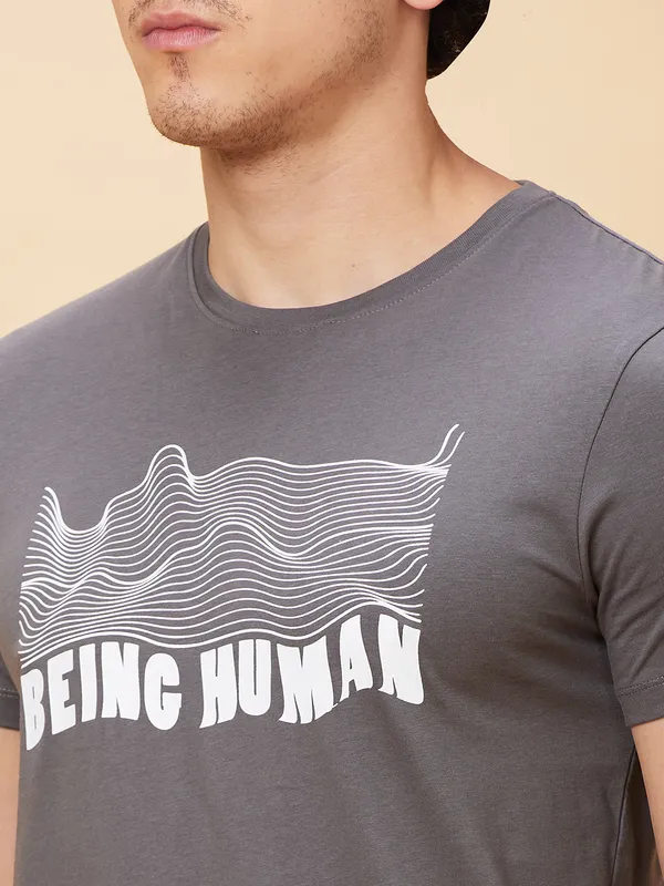 Being Human Men  T-Shirts-Gunmetal