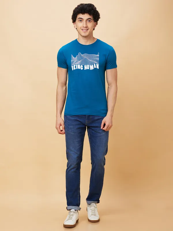 Being Human Clothing Men  T-Shirts-Teal