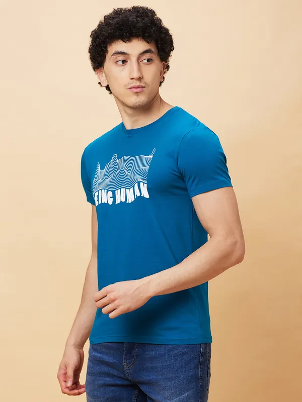 Being Human Clothing Men  T-Shirts-Teal