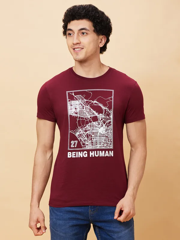 Being Human Men  T-Shirts-Wine