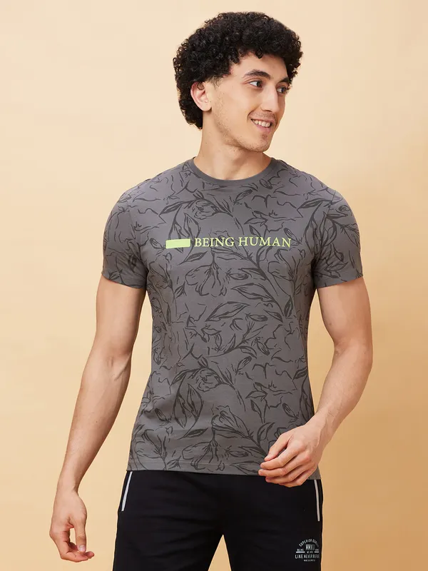 Being Human Men  T-Shirts-Gunmetal