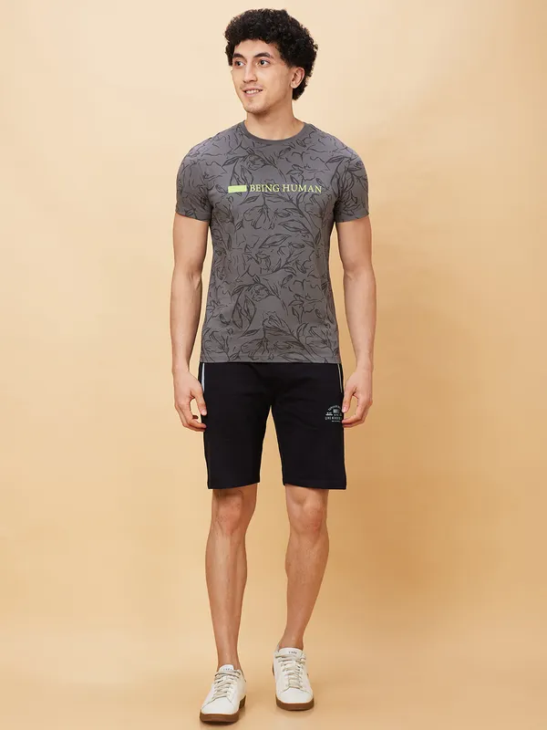 Being Human Men  T-Shirts-Gunmetal