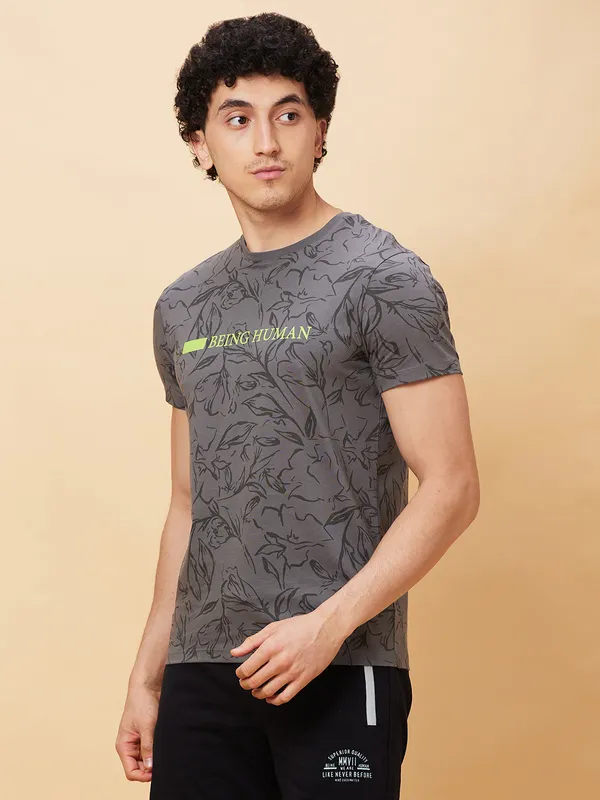 Being Human Men  T-Shirts-Gunmetal
