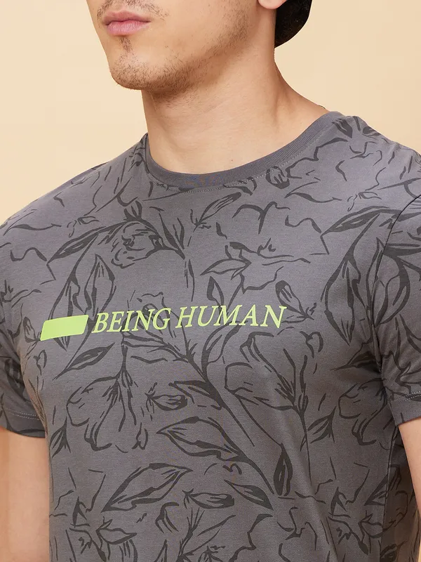 Being Human Men  T-Shirts-Gunmetal