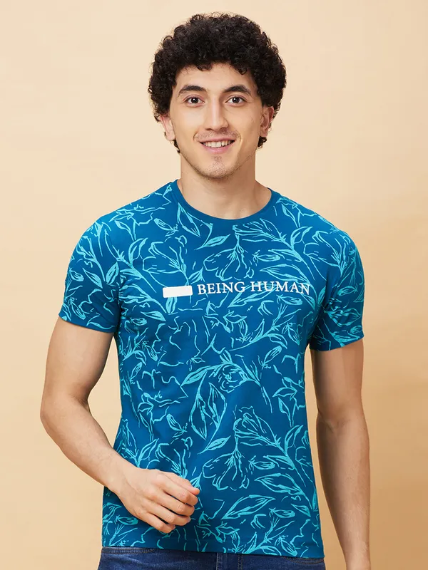 Being Human Men  T-Shirts-Teal