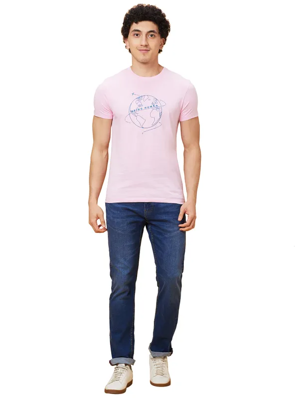 Being Human Men  T-Shirts-Light Pink