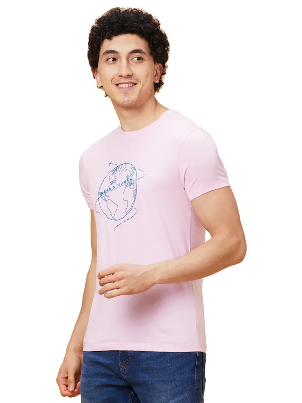 Being Human Men  T-Shirts-Light Pink