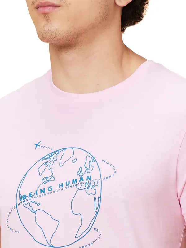 Being Human Men  T-Shirts-Light Pink