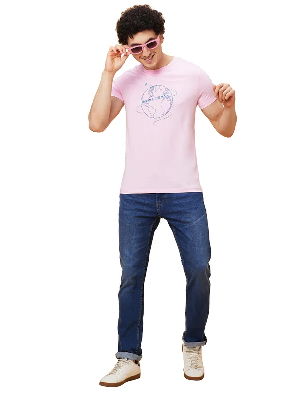 Being Human Men  T-Shirts-Light Pink
