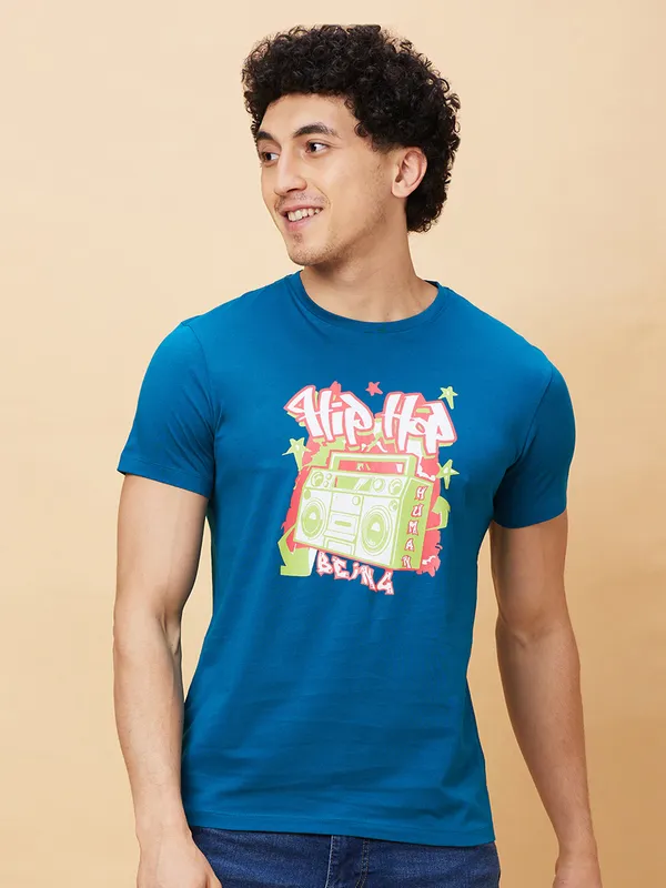 Being Human Clothing Men  T-Shirts-Teal
