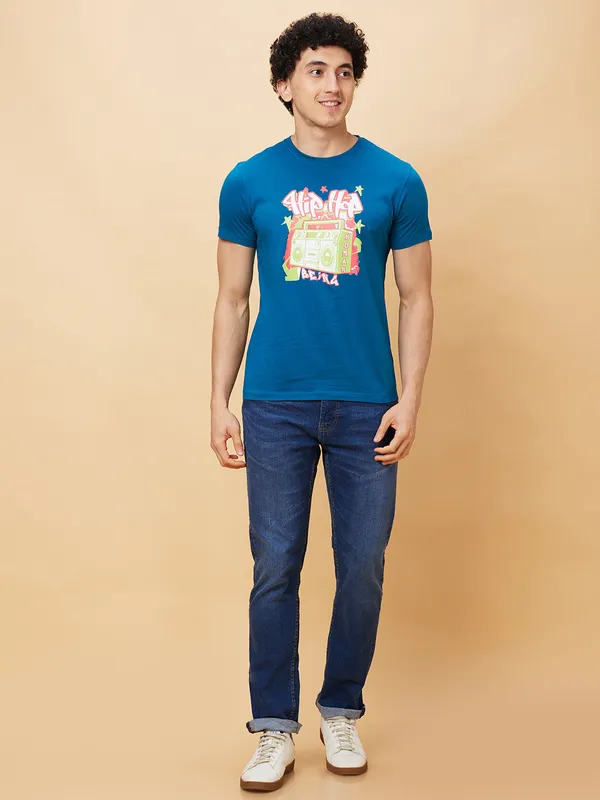 Being Human Clothing Men  T-Shirts-Teal