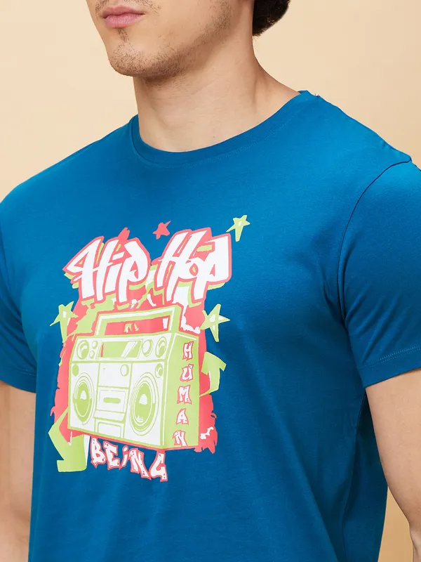 Being Human Clothing Men  T-Shirts-Teal