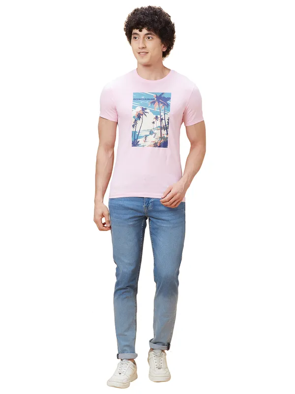 Being Human Clothing Men  T-Shirts-Light Pink