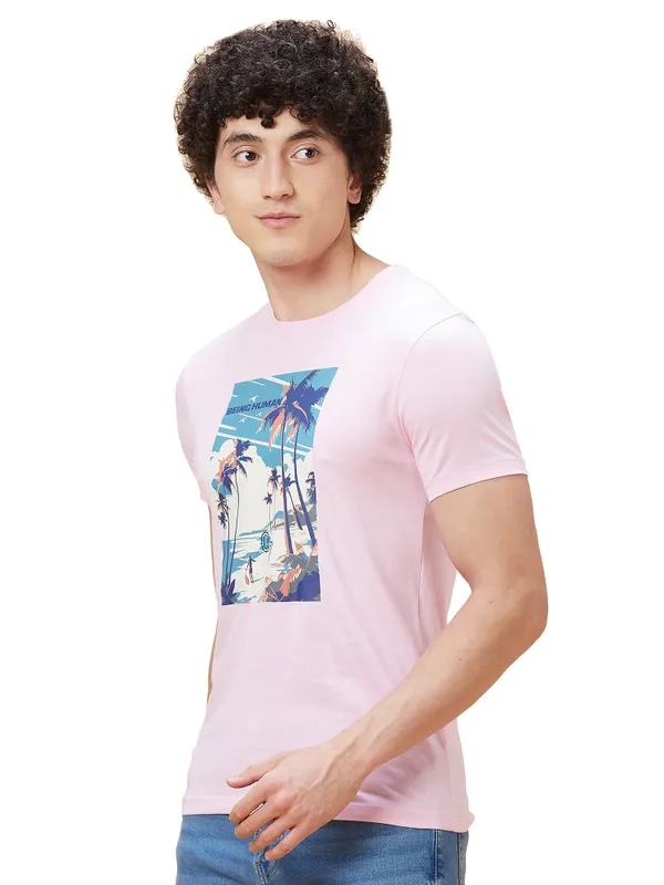Being Human Clothing Men  T-Shirts-Light Pink