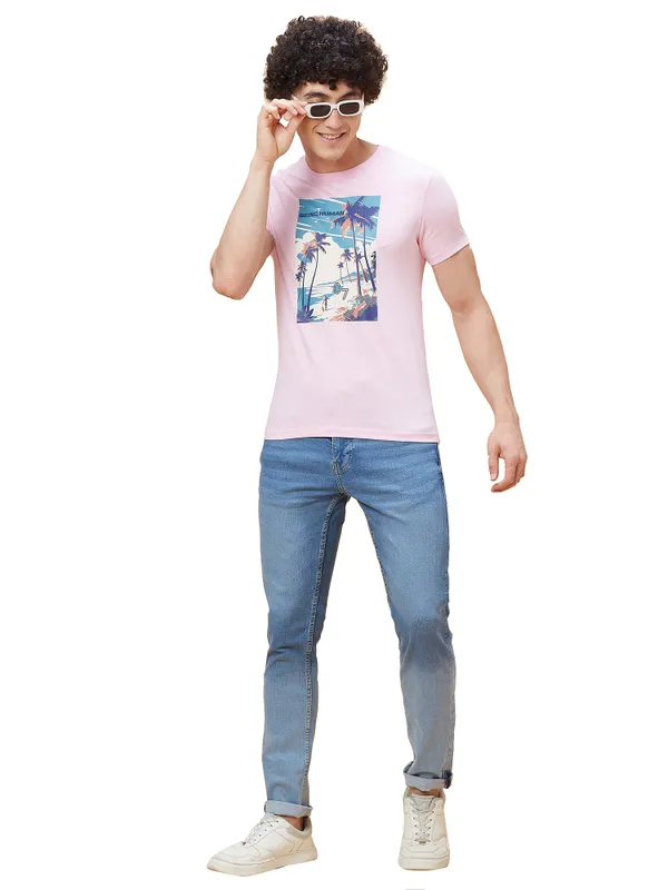 Being Human Clothing Men  T-Shirts-Light Pink