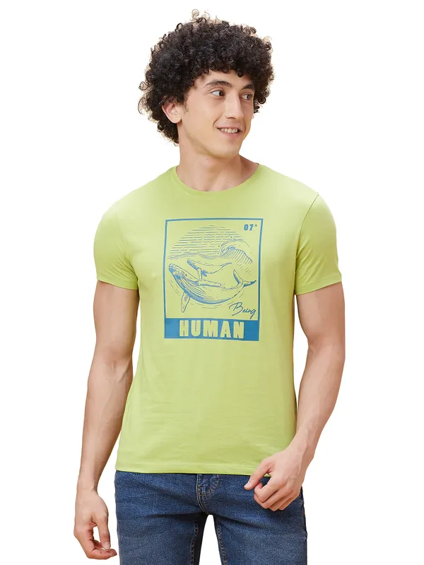 Being Human Clothing Men  T-Shirts-Sea Green