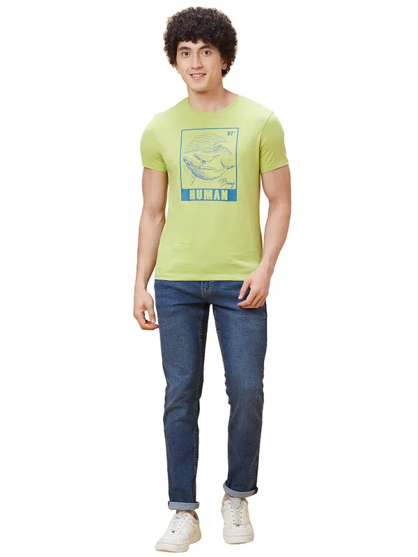 Being Human Clothing Men  T-Shirts-Sea Green