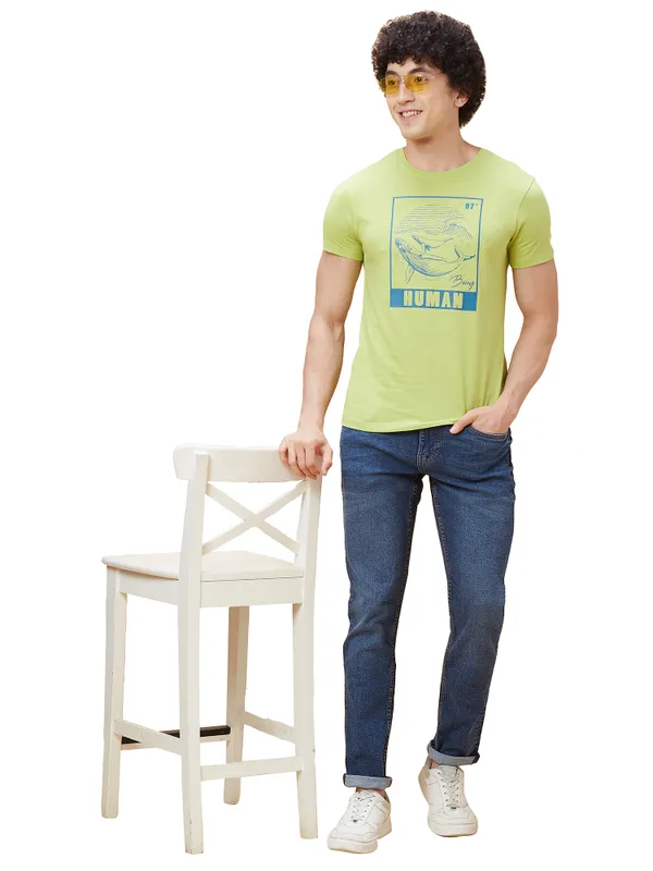 Being Human Clothing Men  T-Shirts-Sea Green
