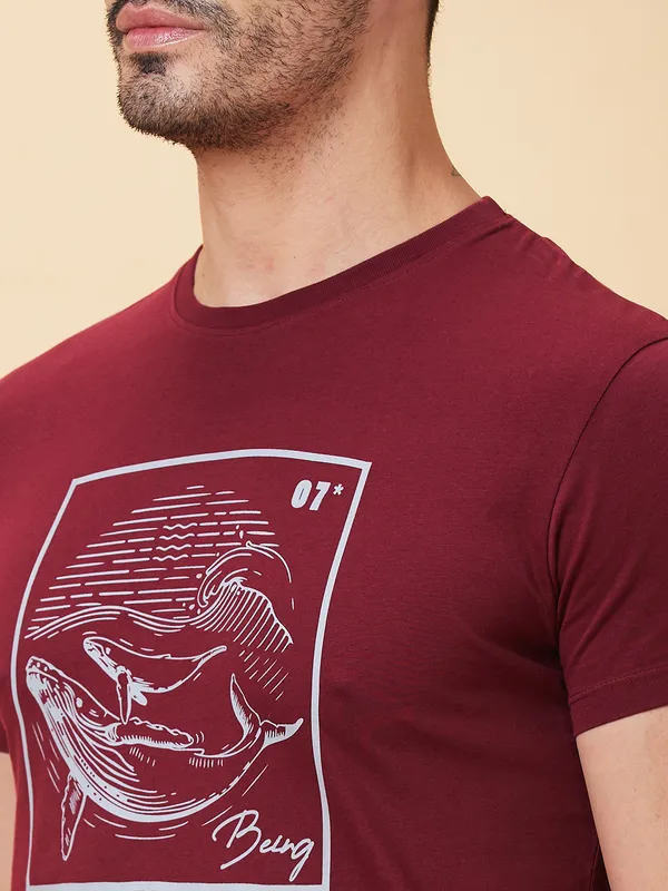 Being Human Clothing Men  T-Shirts-Wine