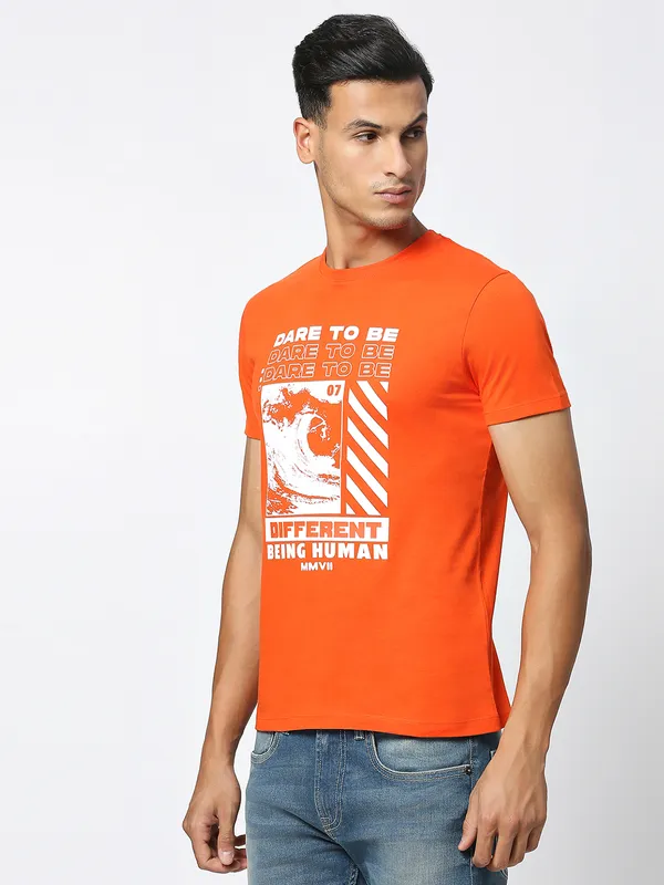 Being Human Clothing Men  T-Shirts-Orange