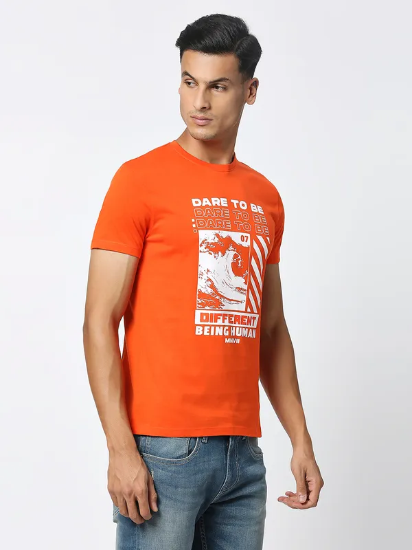 Being Human Clothing Men  T-Shirts-Orange