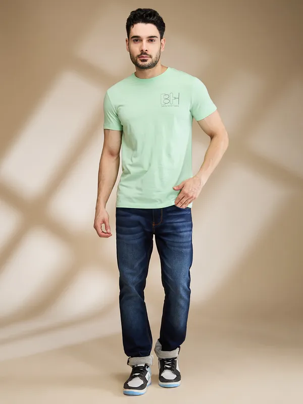 Being Human Clothing Mens-Top Crew Neck Mint