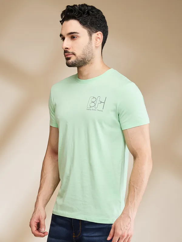 Being Human Clothing Mens-Top Crew Neck Mint