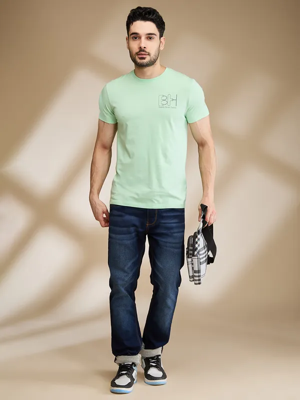 Being Human Clothing Mens-Top Crew Neck Mint