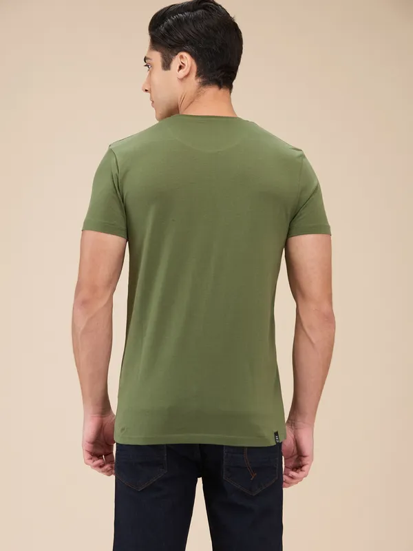 Being Human Mens-Top Crew Neck Dk.Olive