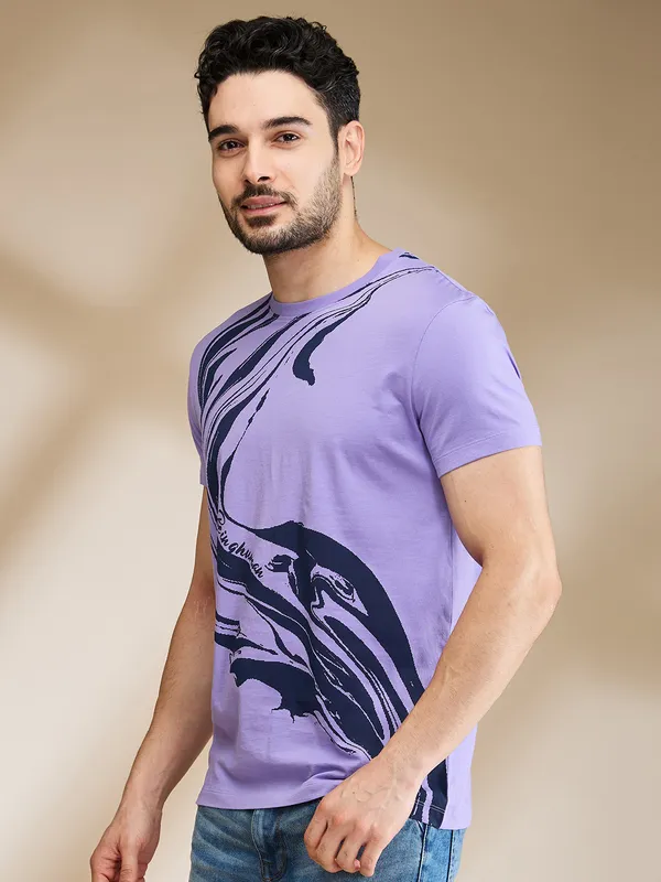 Being Human Clothing Mens-Top Crew Neck Lavender