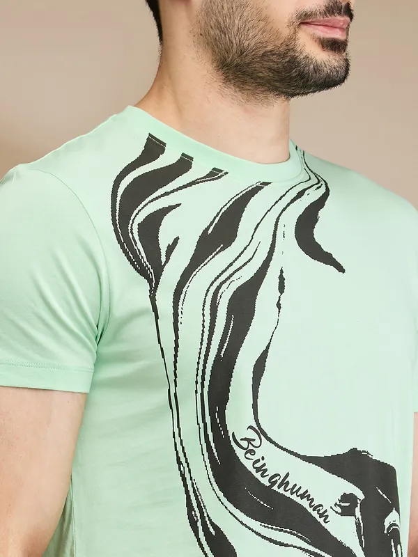 Being Human Clothing Mens-Top Crew Neck Mint