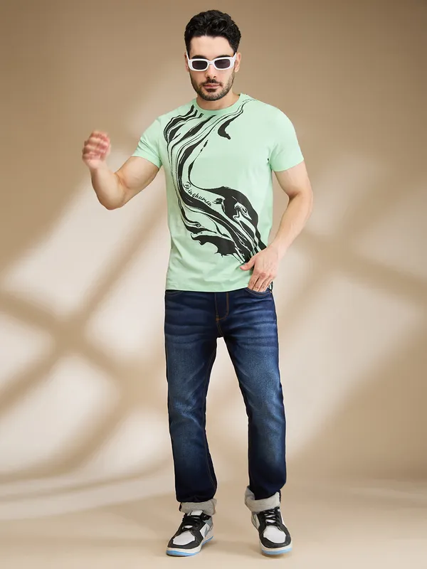 Being Human Clothing Mens-Top Crew Neck Mint