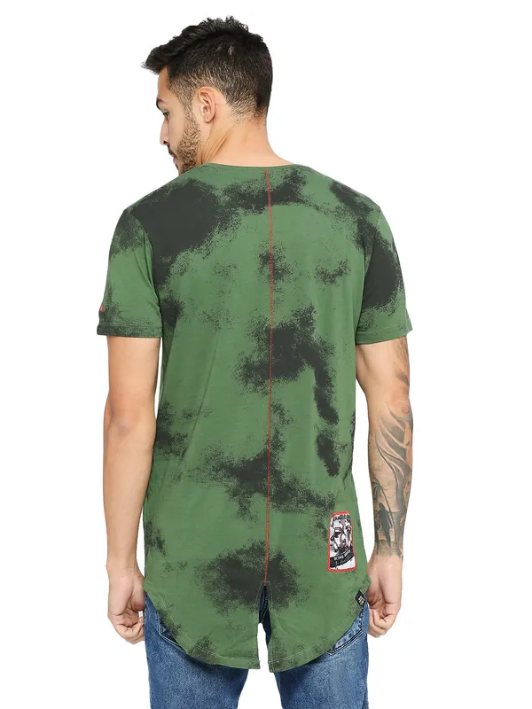 Being Human Regular Fit Men Crew Neck T-Shirts-Cactus Green