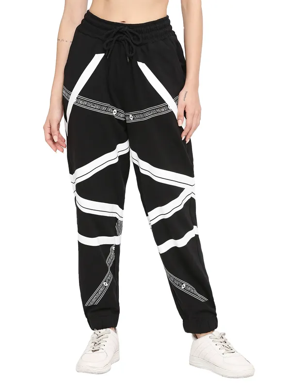Being Human Women Drop Crotch Joggers Track-Jet Black