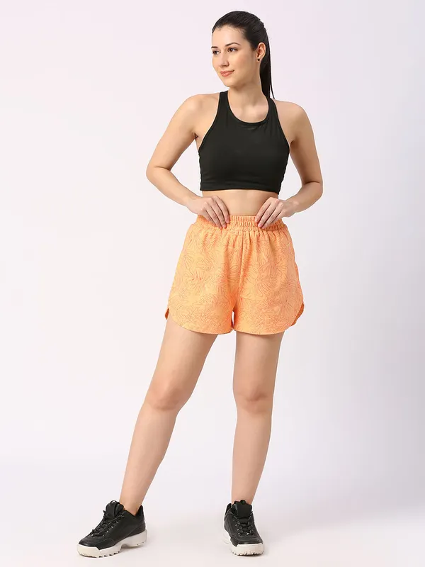 Being Human Clothing Women Relaxed Fit Shorts-Amber Yellow