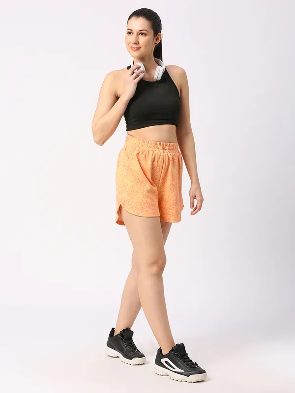 Being Human Clothing Women Relaxed Fit Shorts-Amber Yellow
