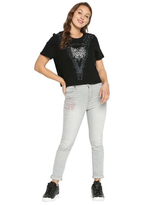Being Human Women Slim Straight Fit Denim-Grey Tone