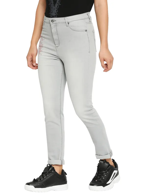 Being Human Women Slim Straight Fit Denim-Grey Tone