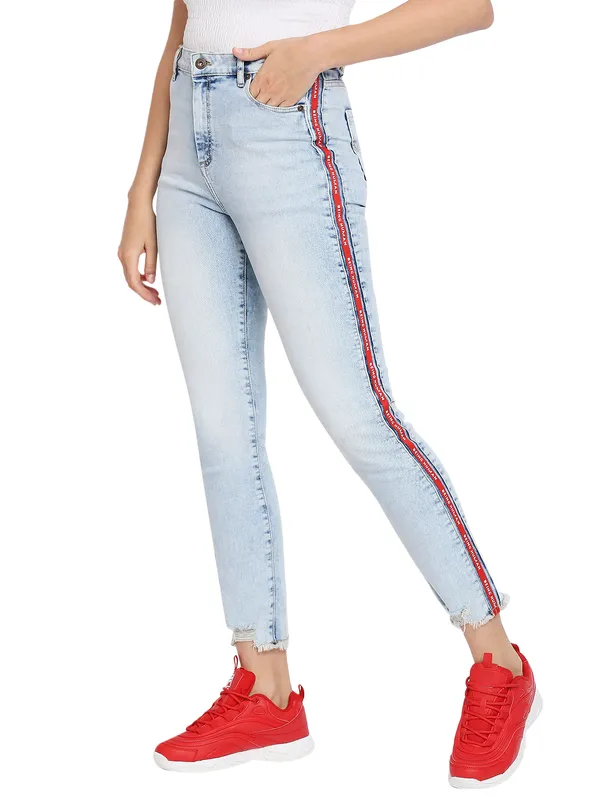 Being Human Clothing Women  Straight Fit Denim-Ice Blue