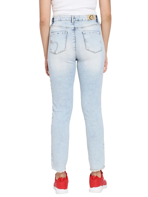Being Human Clothing Women  Straight Fit Denim-Ice Blue